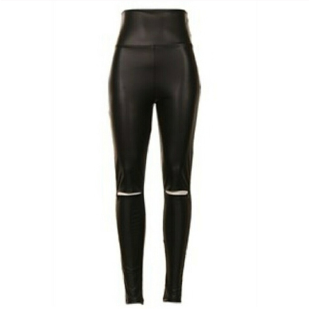 ✨ SALE - Leather Slit Knee Legging - Picture 3 of 4